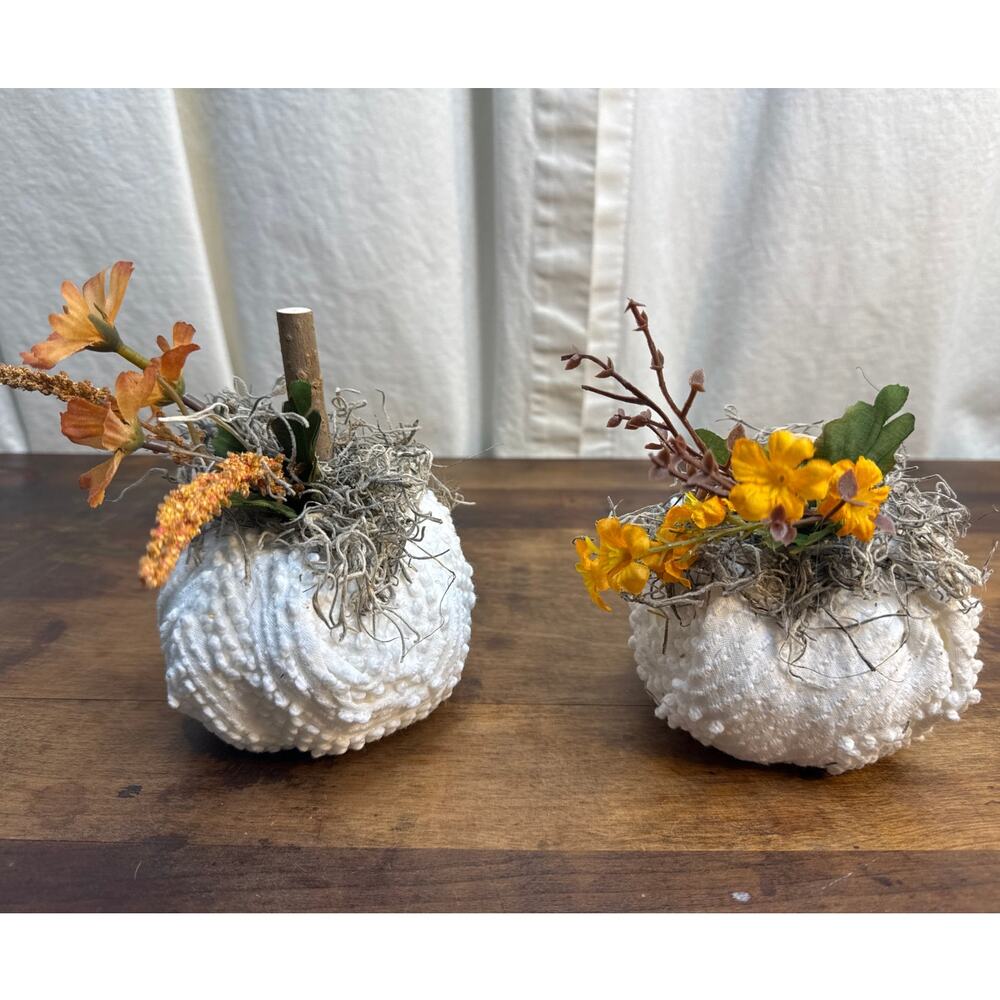 Handmade Decorative Pumpkins Made Of Repurposed Vintage Chenille Fall Home Decor